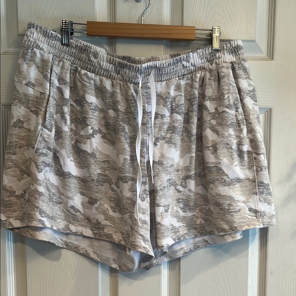 RBX Gray and White Athletic Shorts Lightweight Design